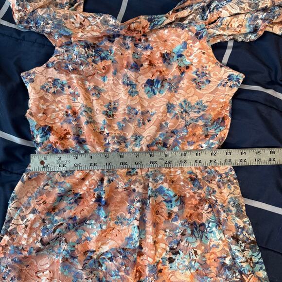 As U Wish Juniors Off Shoulder Floral Lace Dress M - Picture 7 of 8